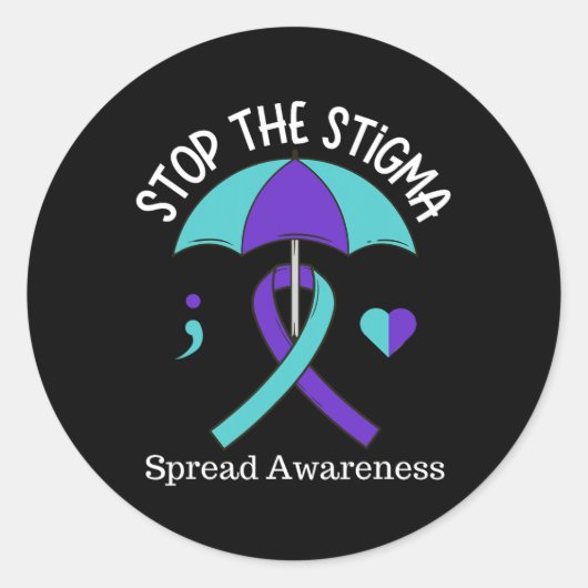Sticker Rond Arrêter La Stigma Diffuser Le Mois De Sensibilisat (Devant)