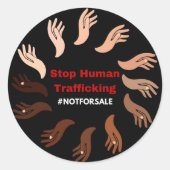 Sticker Rond Arrêter la traite des êtres humains (Devant)