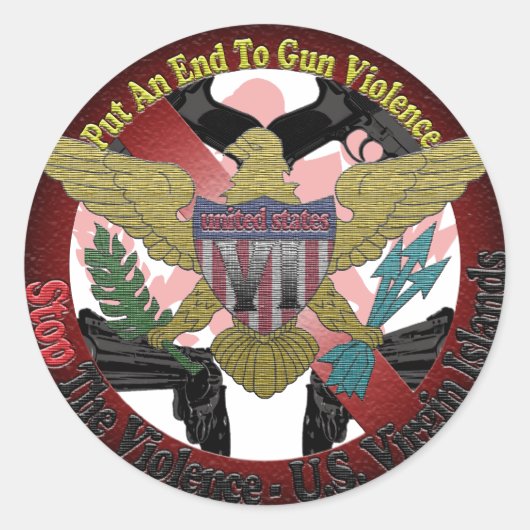 Sticker Rond Arrêter la violence (Devant)