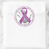 Sticker Rond Arrêter le Ruban sur la violence domestique (Sac)