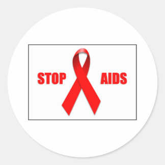 STICKER ROND ARRÊTER LE SIDA