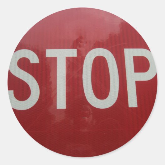 Sticker Rond Arrêter le signe (Devant)
