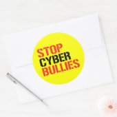 STICKER ROND ARRÊTER LES BULLES CYBER (Enveloppe)