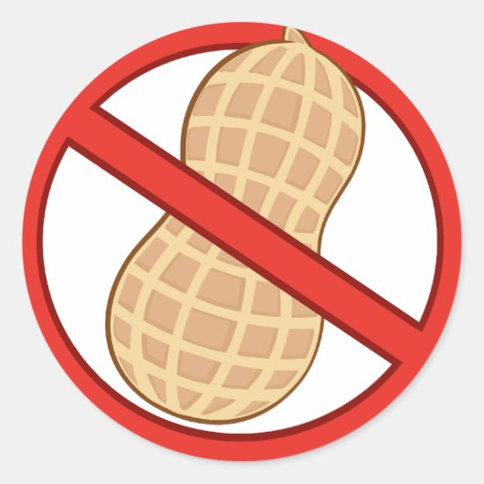 STICKER ROND ARRÊTER LES PEANUTS SIGNE D'AVERTISSEMENT DU DESSI (Devant)