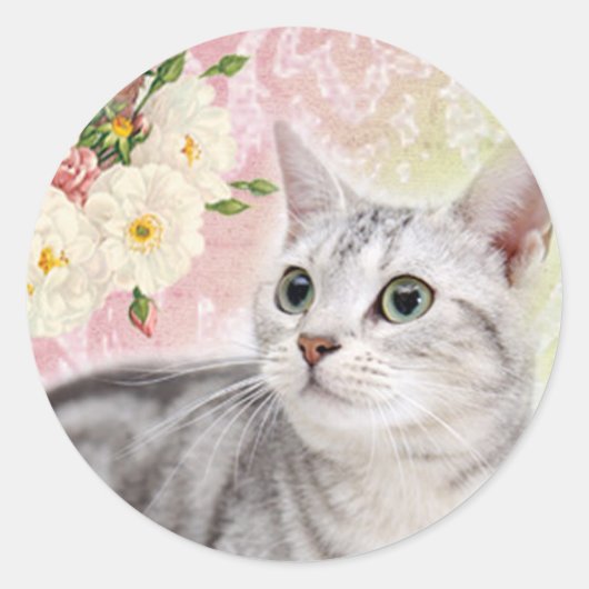 Sticker Rond Arrêtez De Sentir Les Roses (Devant)