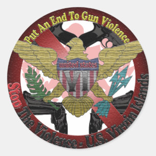 Sticker Rond Arrêtez la violence