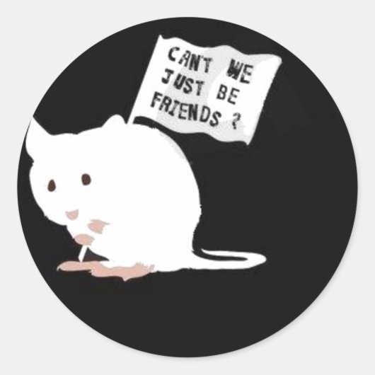 Sticker Rond Arrêtez les tests sur les animaux ! (Devant)