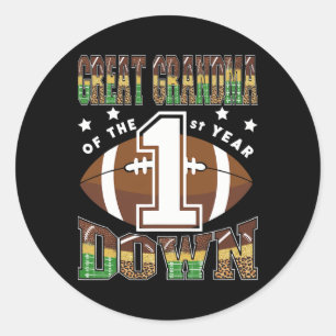 Sticker Rond Arrière-grand-mère de l'année 1 Down Football 1er