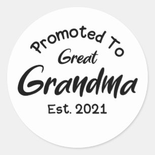 Sticker Rond Arrière-grand-mère promue en 2021