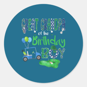 Sticker Rond Arrière-grand-père du garçon d'anniversaire trou e