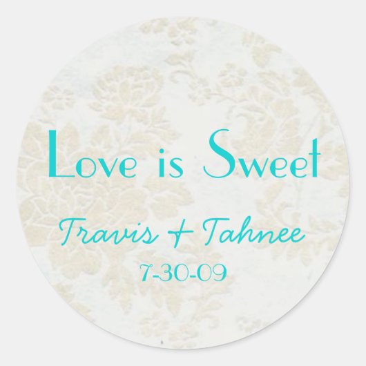 Sticker Rond arrière - plan1, Travis & Tahnee, 7-30-09, L'amour (Devant)