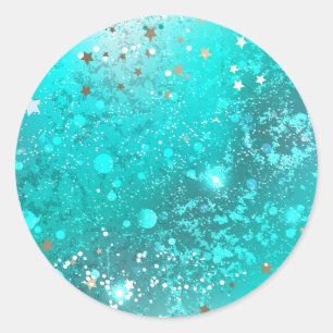 Sticker Rond Arrière - plan à huile Turquoise de la menthe