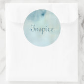 Sticker Rond arrière - plan aquarelle en bleu pastel et jaune (Sac)