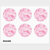 Sticker Rond Arrière - plan avec coeur (Feuille)