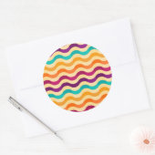 Sticker Rond Arrière - plan avec rayures dans rétro 2 (Enveloppe)