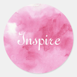 Sticker Rond arrière - plan coloré d'aquarelle pour vos 2
