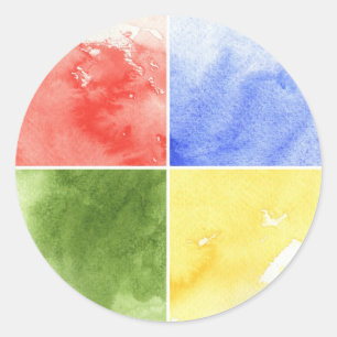 Sticker Rond arrière - plan coloré d'aquarelle pour votre conce