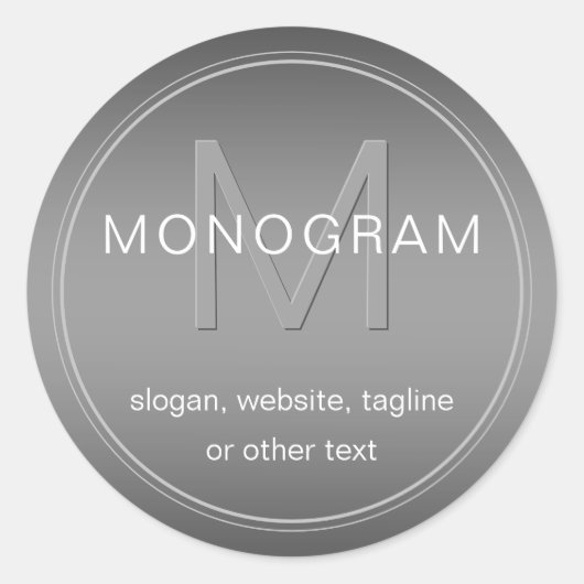 Sticker Rond Arrière - plan couleur et monogramme modifiables (Devant)