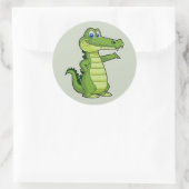 Sticker Rond Arrière - plan d'alligator de bande dessinée (Sac)