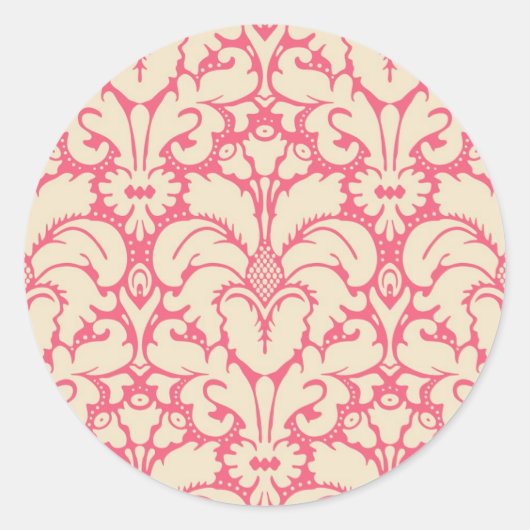 Sticker Rond Arrière - plan damassé de style baroque 2 (Devant)
