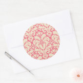 Sticker Rond Arrière - plan damassé de style baroque 2 (Enveloppe)