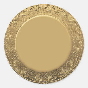 Sticker Rond Arrière - plan d'apparence or personnalisé