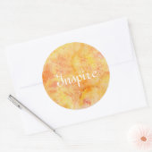 Sticker Rond Arrière - plan d'aquarelle orange (Enveloppe)