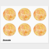Sticker Rond Arrière - plan d'aquarelle orange (Feuille)