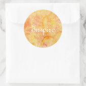 Sticker Rond Arrière - plan d'aquarelle orange (Sac)