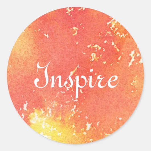 Sticker Rond arrière - plan d'aquarelle peint à la main Abstrai (Devant)