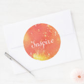 Sticker Rond arrière - plan d'aquarelle peint à la main Abstrai (Enveloppe)