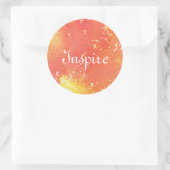 Sticker Rond arrière - plan d'aquarelle peint à la main Abstrai (Sac)