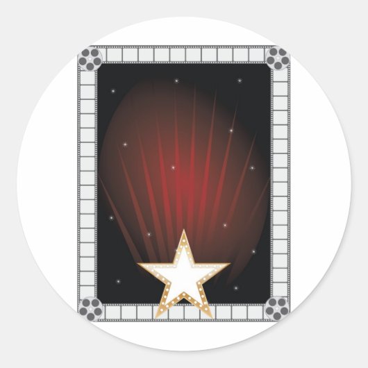 Sticker Rond Arrière - plan de célébrité (Devant)