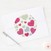 Sticker Rond Arrière - plan de coeur (Enveloppe)