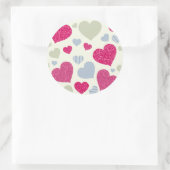 Sticker Rond Arrière - plan de coeur (Sac)