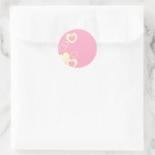 Sticker rond Arrière - plan de coeur rose (Sac)