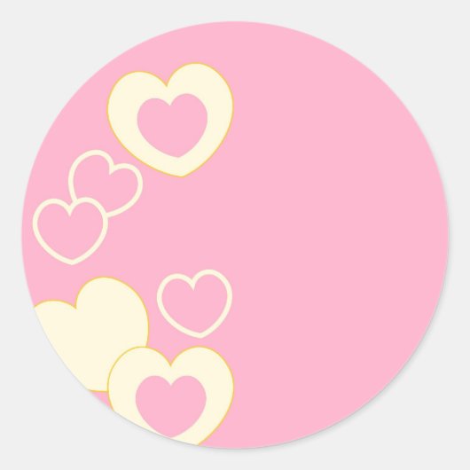 Sticker rond Arrière - plan de coeur rose (Devant)