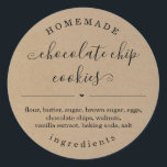 Sticker Rond Arrière - plan de cuisine artisanale personnalisée<br><div class="desc">Sticker alimentaire maison personnalisé sur un Arrière - plan Faux Kraft - Un sceau merveilleusement simple et mignon pour l'emballage de votre bien cuit.</div>