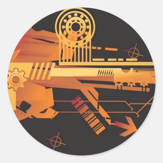 Sticker Rond Arrière - plan de demi-teinte technique 6 (Devant)