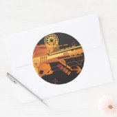 Sticker Rond Arrière - plan de demi-teinte technique 6 (Enveloppe)