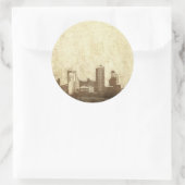 Sticker Rond Arrière - plan de Grungy (Sac)