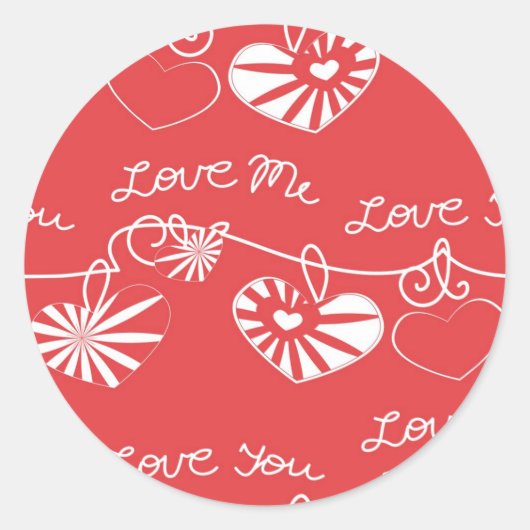 Sticker Rond Arrière - plan de la Saint Valentin (Devant)