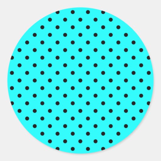 Sticker Rond Arrière - plan de pois turquoise (Devant)