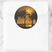 Sticker Rond Arrière - plan du ciel tropical (Sac)