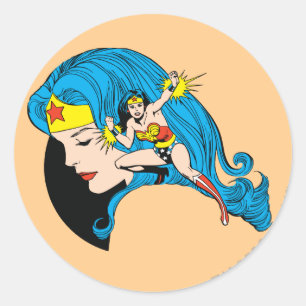 Sticker Rond Arrière - plan du profil Wonder Woman