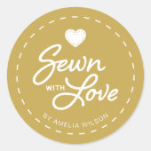 Sticker Rond Arrière - plan ÉDITABLE Couleur élégante cousu ave (Devant)