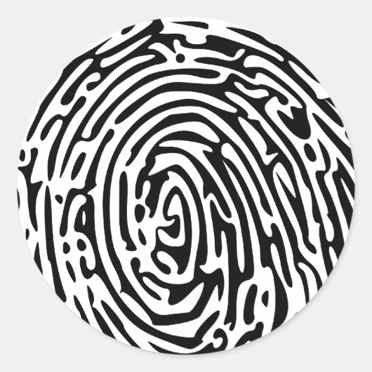 Sticker Rond Arrière-plan Empreinte Digitale (Devant)
