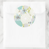 Sticker Rond Arrière - plan floral (Sac)