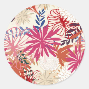 Sticker Rond Arrière - plan floral 3