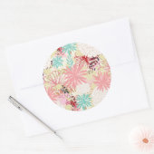 Sticker Rond Arrière - plan floral 4 (Enveloppe)